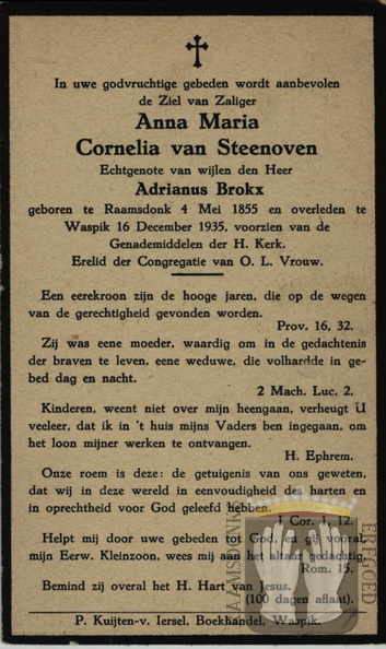 steenoven.van.a.m.c 1855-1935 brokx.a b