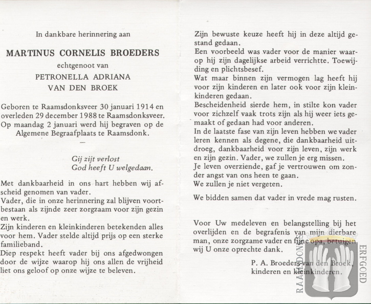 broeders.m.c 1914-1988 broek.van.den.p.a