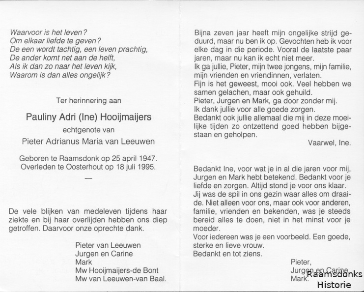 hooijmaijers.p.a 1947-1995 leeuwen.van.p.a.m
