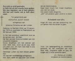 oome.h.j 1915-1983 linden.van.der.j.c b