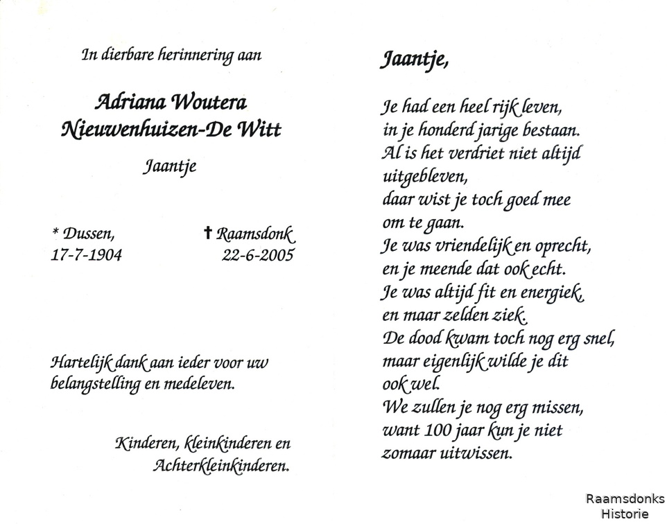 witt.de.a.w 1904-2005 nieuwenhuizen.c b