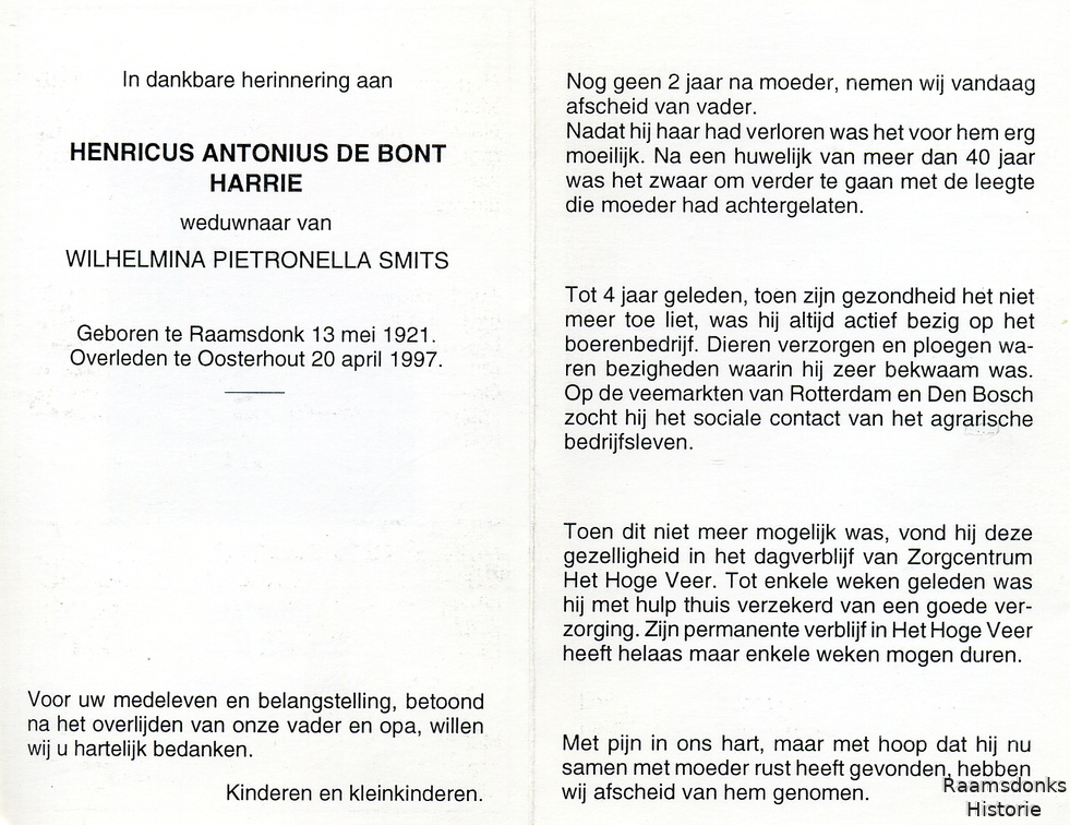 bont.de.h.a 1921-1997 smits.w.p b