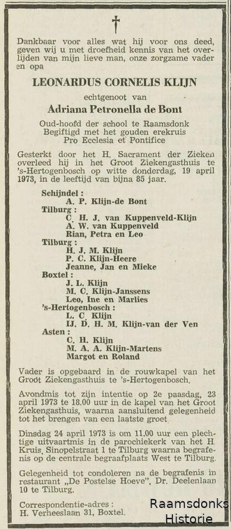 klijn.l.c 1888-1973 bont.de.a.p k