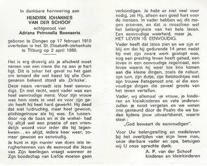 schoof.van.der.h.j 1910-1980 boonaerts.a.p b