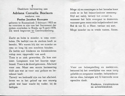 boelaars.a.c 1903-1978 knaapen.p.j b