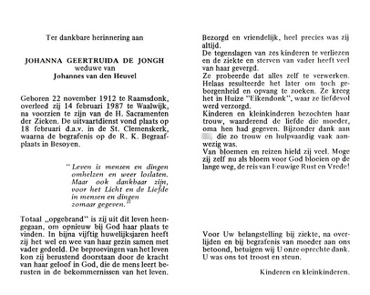 jongh.de.j.g 1912-1987 heuvel.van.den.j b