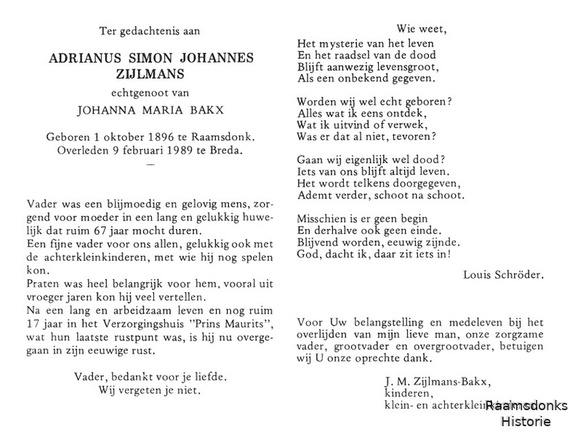 zijlmans.a.s.j. 1896-1989 bakx.j.m. b.