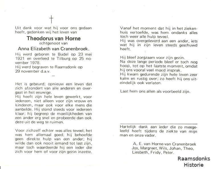 horne.van.t 1921-1978 cranenbroek.a.e 1923-2003 b