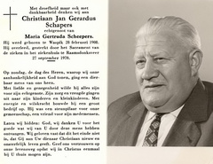 schapers.c.j. 1908-1970 scheepers.m.g. a.b.