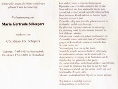 scheepers.m.g. 1915-2001 schapers.c.j.g. b.