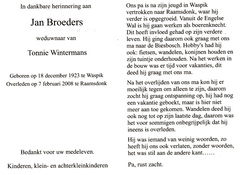 broeders.j. 1923-2008 wintermans.t. b.