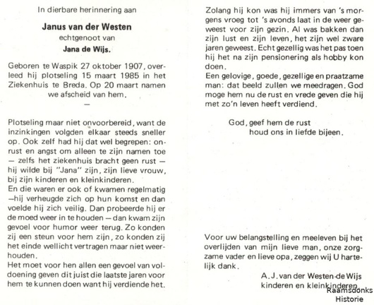 westen.van.der.janus 1907-1985 wijs.de.j. b.