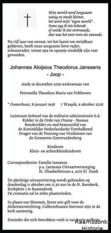 janssens.joop. 1938-2018 velthoven.van.nel. k.