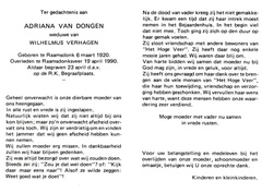 dongen.van.a. 1920-1990 verhagen.w. b.