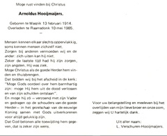 hooijmaijers.arnoldus. 1914-1985 b.