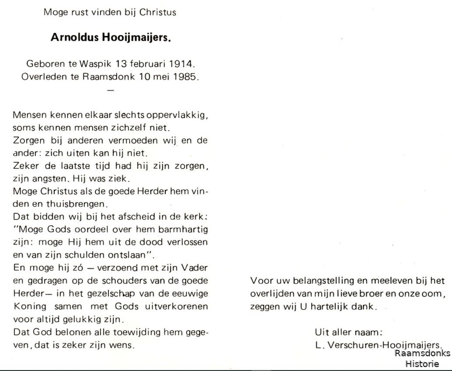 hooijmaijers.arnoldus. 1914-1985 b.