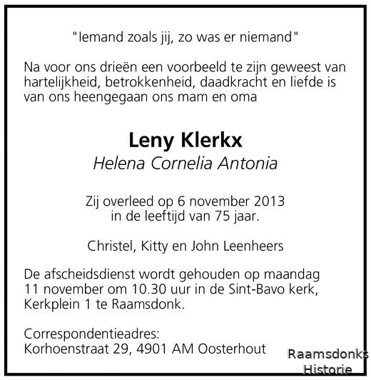 klerkx.leny.h.c.a. 1938-2013 k
