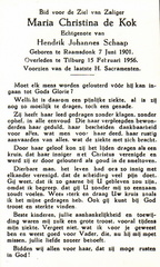 kok.de.m.c. 1901-1956 schaap.h.j. b.