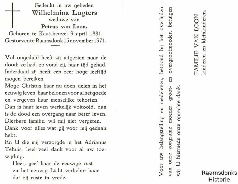 lugters.w. 1881-1971 loon.van.p. b.