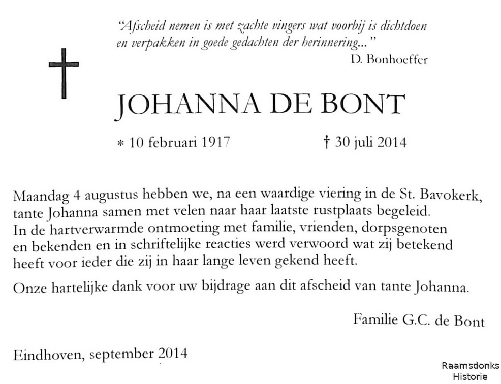 bont.de.johanna. 1917-2014 k.