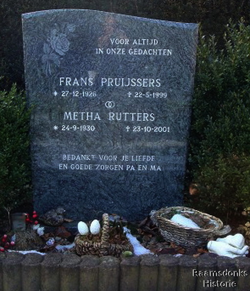 pruijssers.frans. 1926-1999 rutters.metha. 1930-2001 g.