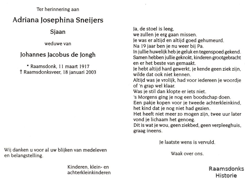 sneijers.sjaan. 1917-2003 jongh.de.j.j. b