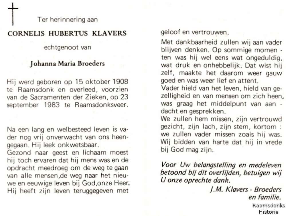 klavers.c.h. 1908-1985 broeders.j.m. b