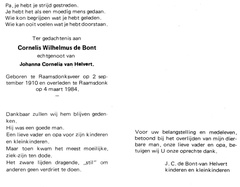 bont.de.c.w. 1910-1984 helvert.van.j.c. b