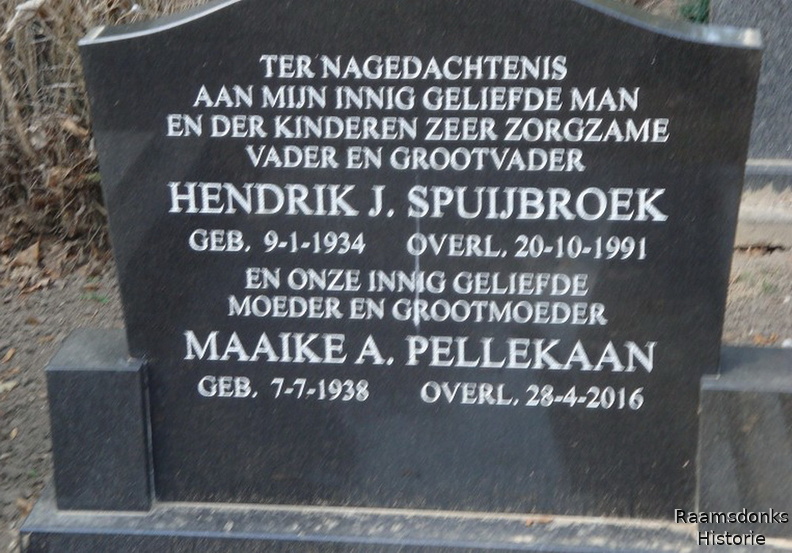 spuijbroek.h.j. 1934-1991 pellekaan.maaike.a. 1938-2016 g