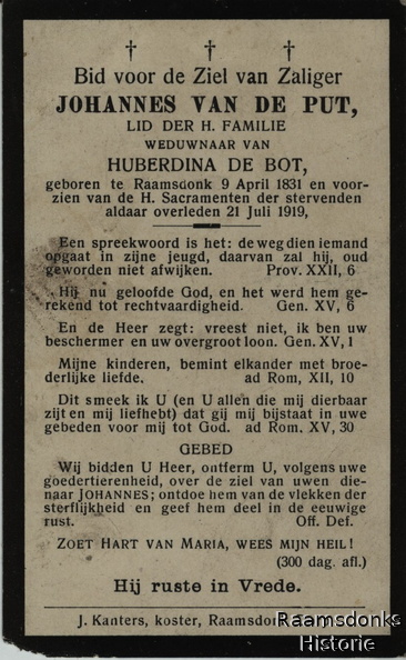 put.van.de.j 1831-1919 bot.de.h a