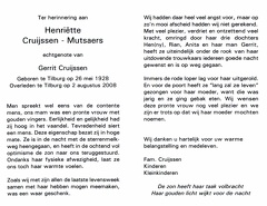 mutsaers.h 1928-2008 cruijssen.g b