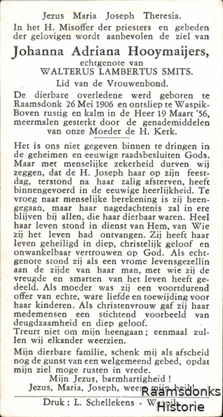 hooijmaijers.j.a 1906-1956 smits.w.l b