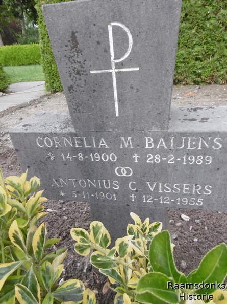 baijens.c.m. 1900-1989 vissers.a.c. 1901-1955 grafsteen