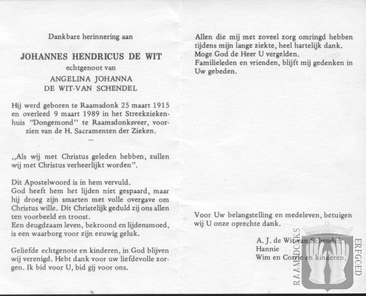 wit.de.j.h. 1915-1989 schendel.van.a.j