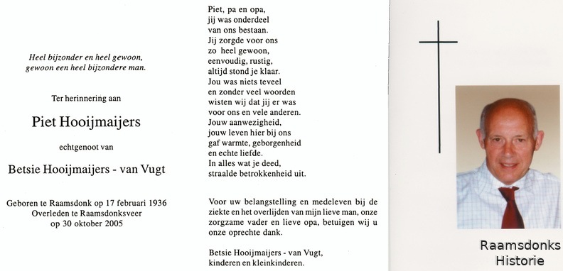 hooijmaijers.p. 1936-2005 vugt.van.b. a.b.