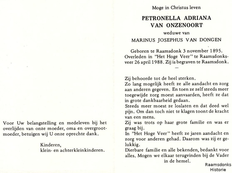 onzenoort.van.p.a. 1895-1988 dongen.van.m.j. b.
