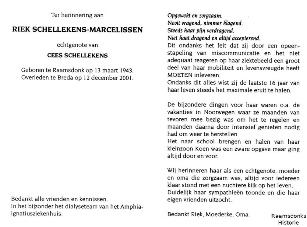 marcelissen.riek 1943-2001 schellekens.cees b.