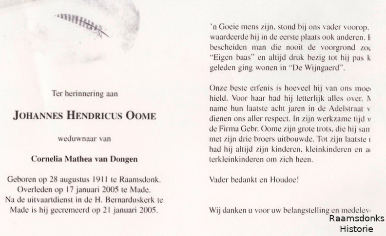 oome.j.h. 1911-2005 dongen.van.c.m. b.