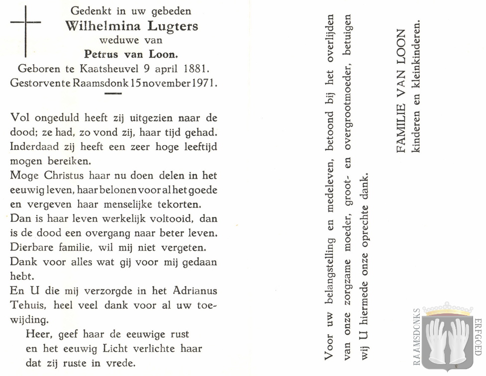 lugters.w. 1881-1971 loon.van.p. b.