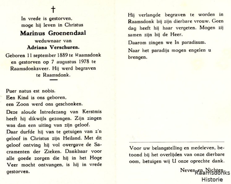 groenendaal.m. 1889-1978 verschuren.a. b