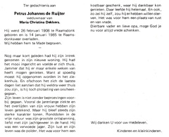 ruijter.de.p.j. 1908-1985 dekkers.m.c. b