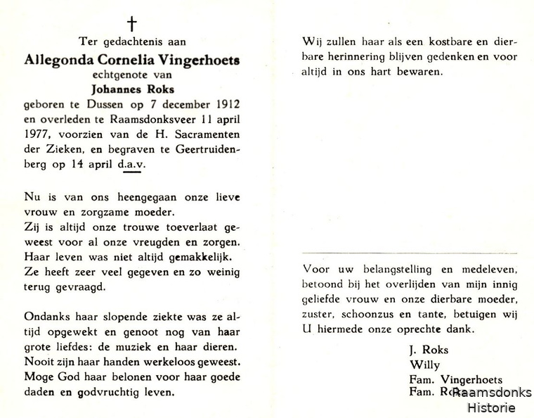 vingerhoets.a.c. 1912-1977 roks.j. b