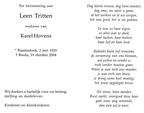 tritten.leen. 1929-2004 hovens.karel. b