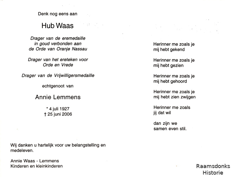 waas.hub. 1927-2006 lemmens.annie b