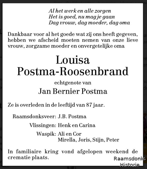roosenbrand.louisa. 1921-2009 postma.jan.bernier. k