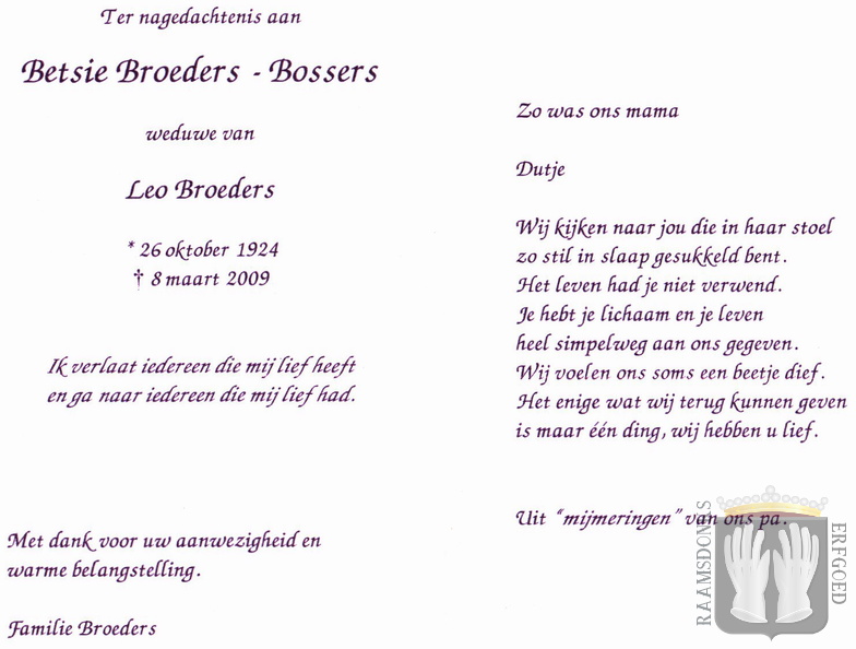 bossers.betsie. 1924-2009 broeders.leo b