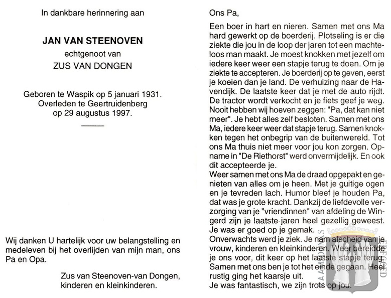steenoven.van.jan. 1931-1997 dongen.van.zus. b