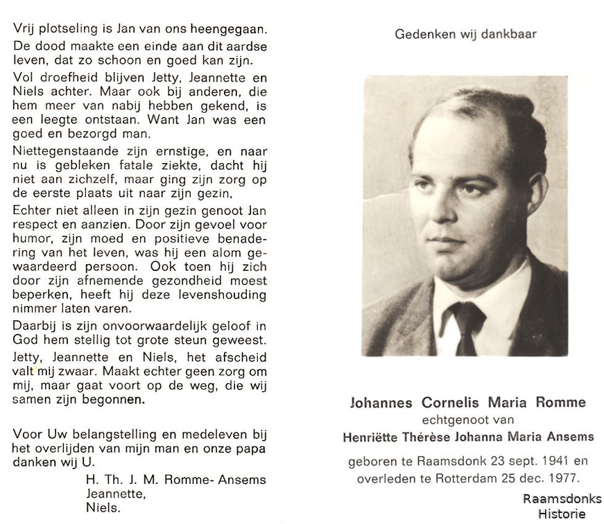 romme.jan. 1941-1977 ansems.henriette. a.b