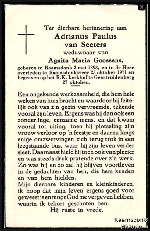 seeters.van.adrianus. 1893-1971 goossens.agnita. b