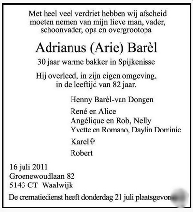 barel.arie-(broer) 1929-2011 dongen.van.henny. k